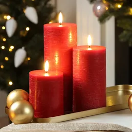 uYuni LED Kerze PIA 15 cm rot