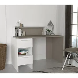moebel17 Schreibtisch Mikasa weiß grau - weiß,