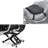 Set: Motorrad Hebebühne Midlift XL bis 500kg sw ConStands mit Motorrad Gel Sitzkissen L Komfortkissen universal sw