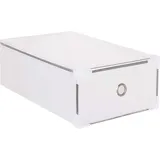SPRINGOS Schuhbox Schuhkasten Schuhfach transparente Box Schuhkarton DIY Schuhschachtel weiß Schubladenbox Regalfächer Frontbox mit Schublade 34 ...