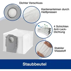 lehongs 18 Stück Zubehör für Roborock Qrevo Edge S5A,Qrevo S5V,Qrevo Curv,Qrevo Curve,Qrevo Curv S5X,Qrevo Edge Staubsauger, 1 Paar Hauptbürsten, 6 Seitenbürsten,2 Filter,4 Lappen,2 Staubbeutel,1 Bürste