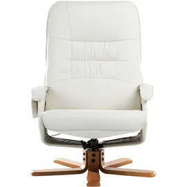 Beliani Massagesessel RELAXPRO Kunstleder 68 x 98 x 68 cm Cremeweiß mit Fußstütze und Heizfunktion