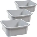 Centi Waschschüssel 12L, 3 Stück, grau – Spülschüssel vielseitig nutzbar - Grau