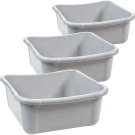Centi Waschschüssel 12L, 3 Stück, grau – Spülschüssel vielseitig nutzbar - Grau