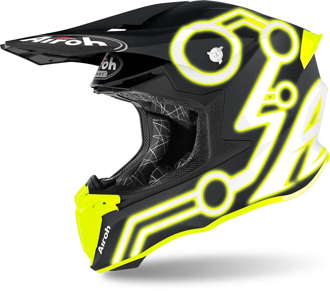 Airoh Twist 2.0 Neon Motorcross helm, geel, XS Voorman