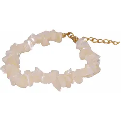 Armband FIRETTI "Schmuck Geschenk Armschmuck Armkette Edelstein Farbstein Perlmutt", gold (gelbgoldfarben, weiß), Armbänder, Damen, Messing, Made in Germany - mit Perlmutt