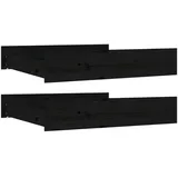 vidaXL Bettschubladen 2 Stk. Schwarz Massivholz Kiefer