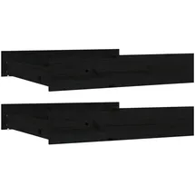 vidaXL Bettschubladen 2 Stk. Schwarz Massivholz Kiefer
