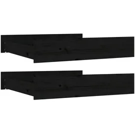vidaXL Bettschubladen 2 Stk. Schwarz Massivholz Kiefer