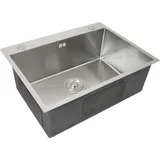 MonsterShop Edelstahl Küchenspüle Einbauspüle Eckig Spüle Spülbecken Gastro Einbauspüle 60cm
