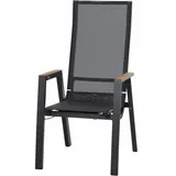 Siena Garden Rondo Relax Move Sessel Hochlehner Aluminium matt-anthrazit Armlehnen Teak M21920