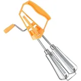 Rotierender manueller Eierschläger aus Edelstahl – Handmixer – Milchaufschäumer – Küchenwerkzeug (Orange)