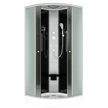 AcquaVapore D10-23M0 Komplettdusche mit Schiebetür 100 x 100 cm schwarz Sicherheitsglas D10-23M0