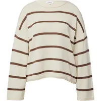 s.Oliver Gestreifter Pullover im Relaxed Fit Beige/Braun 4XL