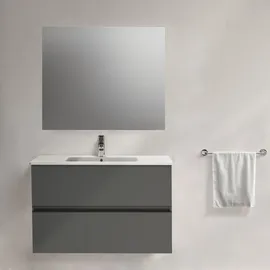 Ideal Standard Eurovit+ Badmöbel-Set + 71 cm, Grau)