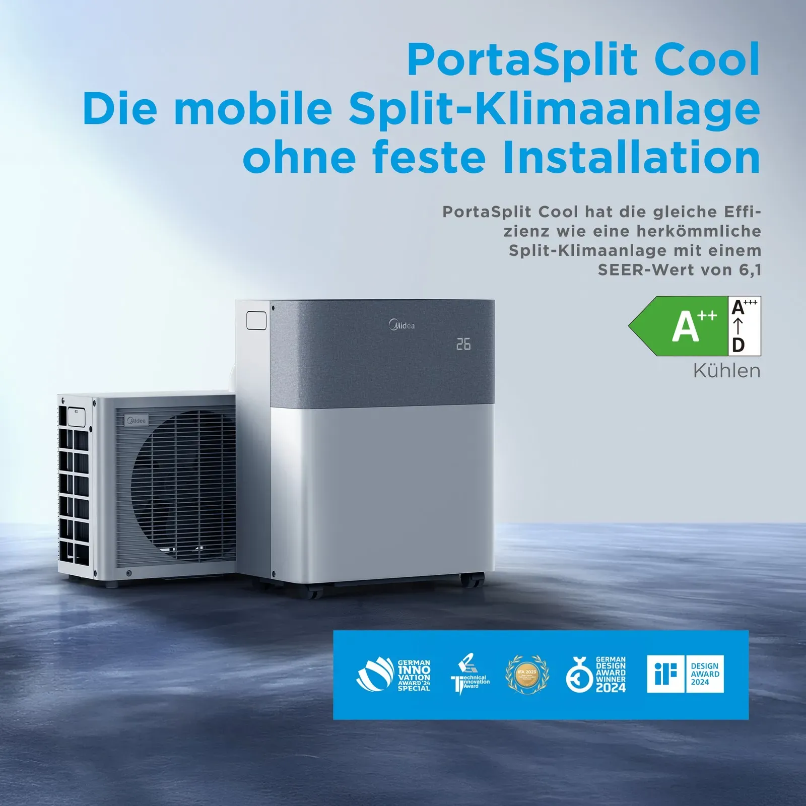 midea portasplit mobile split-klimaanlage