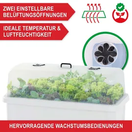 onbest Hochbeet Kunststoff 76 x 66,5 x 37 cm Weiß