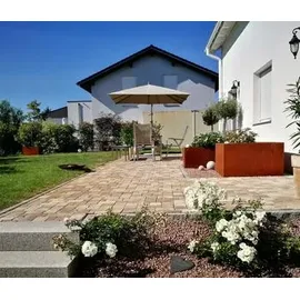 Palatino Clara 80x80x50cm Cortenstahl, Rotbraun)