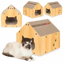 Coil Kratztonne, Katzenhöhle, Katzenkratzbaum, Katzenbett, Katzenliege, Umweltfreundliches Bett, Kratzpappe, MDF, Höhe: 34,5 cm