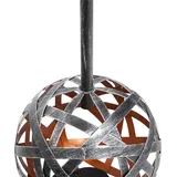 Trendline LED Solarkugel Metall 18 cm mit Erdspieß grau/silber
