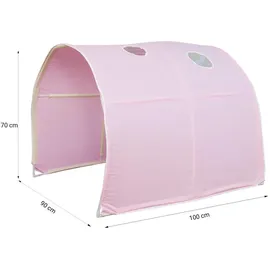 Homestyle4u Hochbett Weiß Rosa, Holz, Kinder- & Jugendzimmer, Kindermöbel, Kinderbetten, Hochbetten
