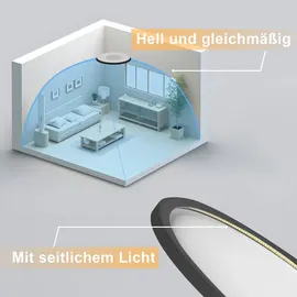 ZMH 3ER Deckenlampe 24W rund schwarz