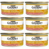 GOURMET Gold Nassfutter mit Lachs und Huhn in Soße für adulte Katzen 6x85 g