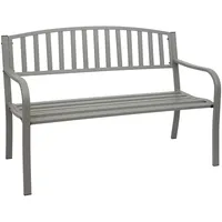 Mendler Gartenbank HWC-F43, Bank Parkbank Sitzbank, 2-Sitzer pulverbeschichteter Stahl