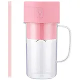 Royadulex - Royadulex Portable Blender Juicer Bottle, Tragbarer Mixer Entsafter Flasche, Persönlicher Mixer für Shakes und Smoothies, Wiederaufladbare Mixer Smoothie Maker für Reisen, Haus (Rosa)