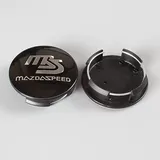 QQLADY 4 Stück Nabendeckel Radnabendeckel für Mazda 2 3 5 6 MX5 MX30 CX3 CX30 CX5 56mm, Nabenkappen mit Logo Radnabenkappen, Wasserdicht Staubdicht Anti Rost Felgendeckel, Auto Accessoires,B Black