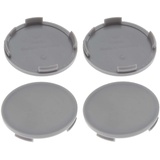 4 Nabenkappen Ø 63,8 mm - 61,5 mm / flach grau / Klebefläche