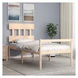 furnicato Bett Seniorenbett aus Massivholz 205,5 x 95,5 x 81 cm (1-tlg) braun 95.5 cm x 205.5 cm x 81 cm