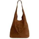 CASPAR Modell No.767 Shopper Wildleder Cognac