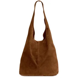 CASPAR Modell No.767 Shopper Wildleder Cognac