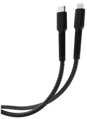 Stecker Rundkabel USB C auf Lightning bis 30 W 2,5 m  63642 (Schwarz)
