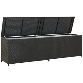 vidaXL Gartenbox Poly Rattan 200 x 50 x 60 cm Schwarz