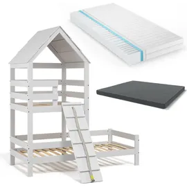 VitaliSpa Hausbett Teddy 90 x 200 cm Buche weiß