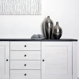Relaxdays Teelichthalter Set Mit Dekotablett Glas Grau/Mehrfarbig