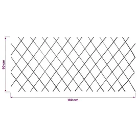 vidaXL Weidenzaun 180 x 90 cm Braun/Holz