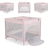 Cangaroo Laufstall Joyzi Matratze Reisebett faltbar Tasche vier Plüschfiguren rosa