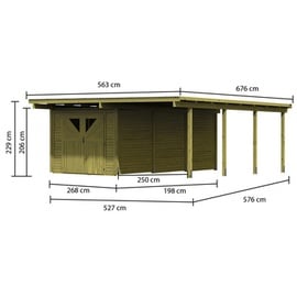 Karibu Eco Carport mit Abstellraum 3 5,09 x 5,76 m kdi