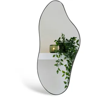 Ymahizax Asymmetrischer Wandspiegel, 98x45 cm Dekorativer Spiegel für Badezimmer, Flur, Schminken, Ankleiden - Hängender Spiegel mit Eisenrahmen für Wohn-/Schlafzimmer Dekor