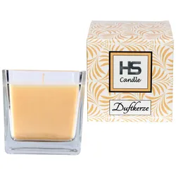 HS Candle Duftkerze im Glas "Viereck" 8cm x 7,5cm Vanille