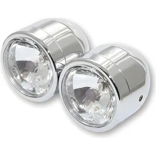 Shin Yo Set mit 2 Chromscheinwerfern, Fern- + Abblendlicht E-gepr.,