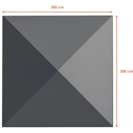 Spetebo Pavillon Ersatzdach 3 x 3 m Anthrazit