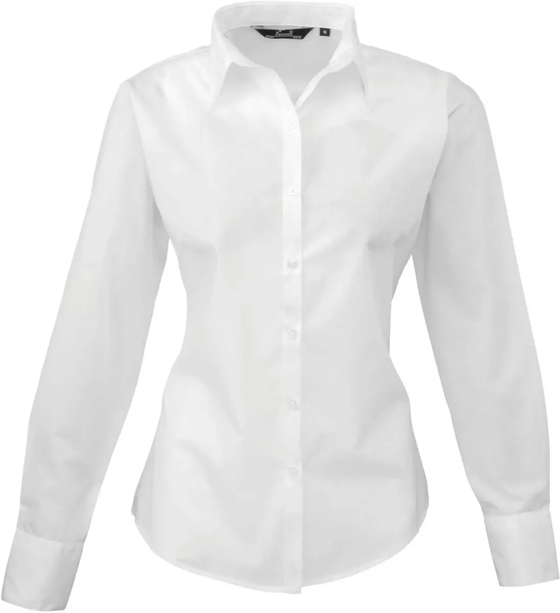 Premier Workwear Damen Popeline Bluse langarm PR300 white 40 (M/12)