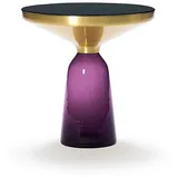 Tisch Bell Table ClassiCon Tischfuß Glas violett weiß, Designer Sebastian Herkner, 53 cm