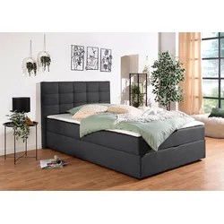 Boxbett Ovalo, wahlweise mit Bettkasten, in 3 Härtegraden lieferbar, anthrazit, , 26068642-0 Struktur   Mit Bettkasten