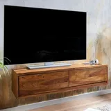 KADIMA DESIGN Lowboard | Sheesham Massiv, 108x25x34cm, Hängend, TV-Schrank | Gr.: onesize