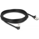 DeLock RJ45 Netzwerkkabel Cat.6A S/FTP Slim 90° unten gewinkelt - gerade 5 m Schwarz